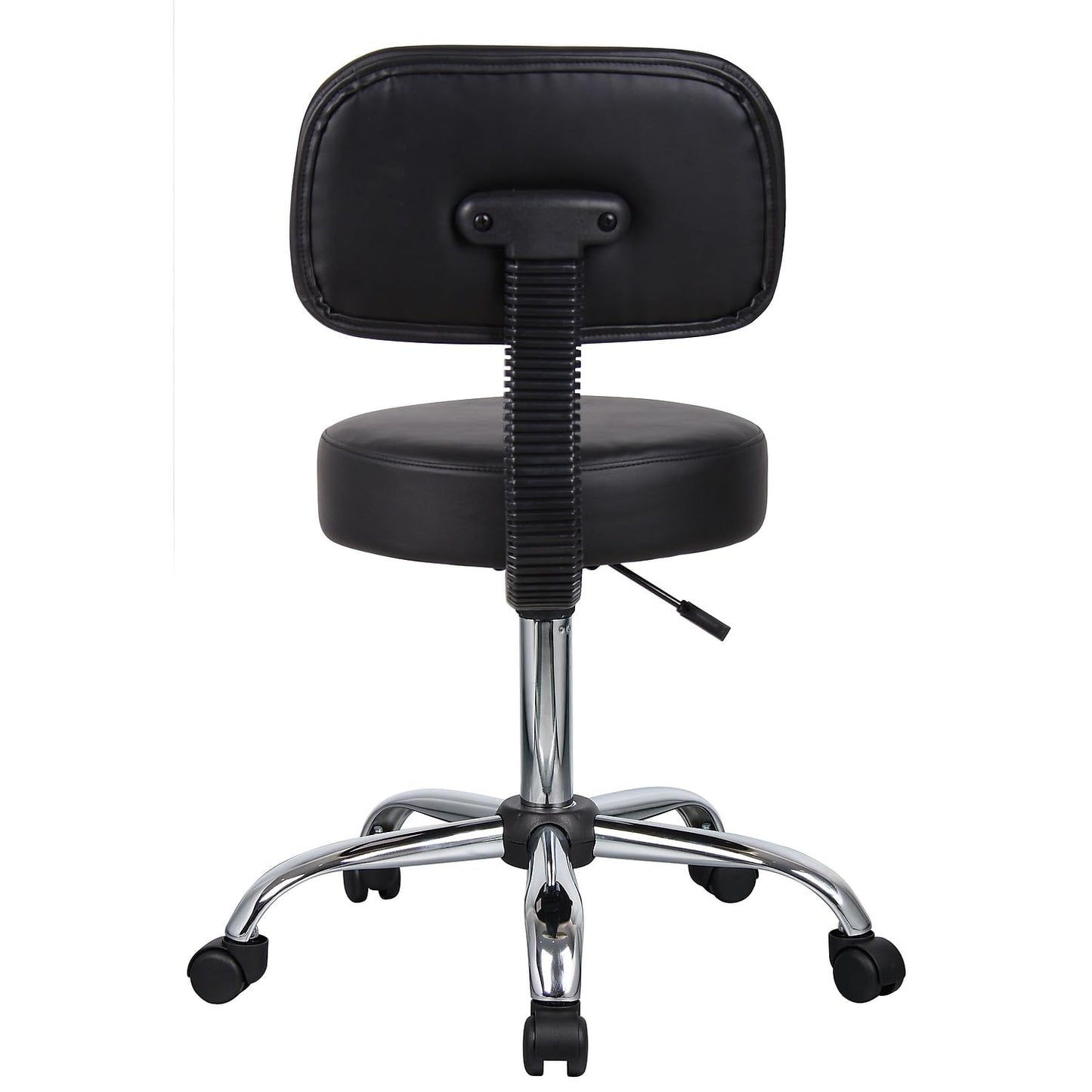 Boss Office Products B245-BK Be Well Medical Spa Stool with Back, Black