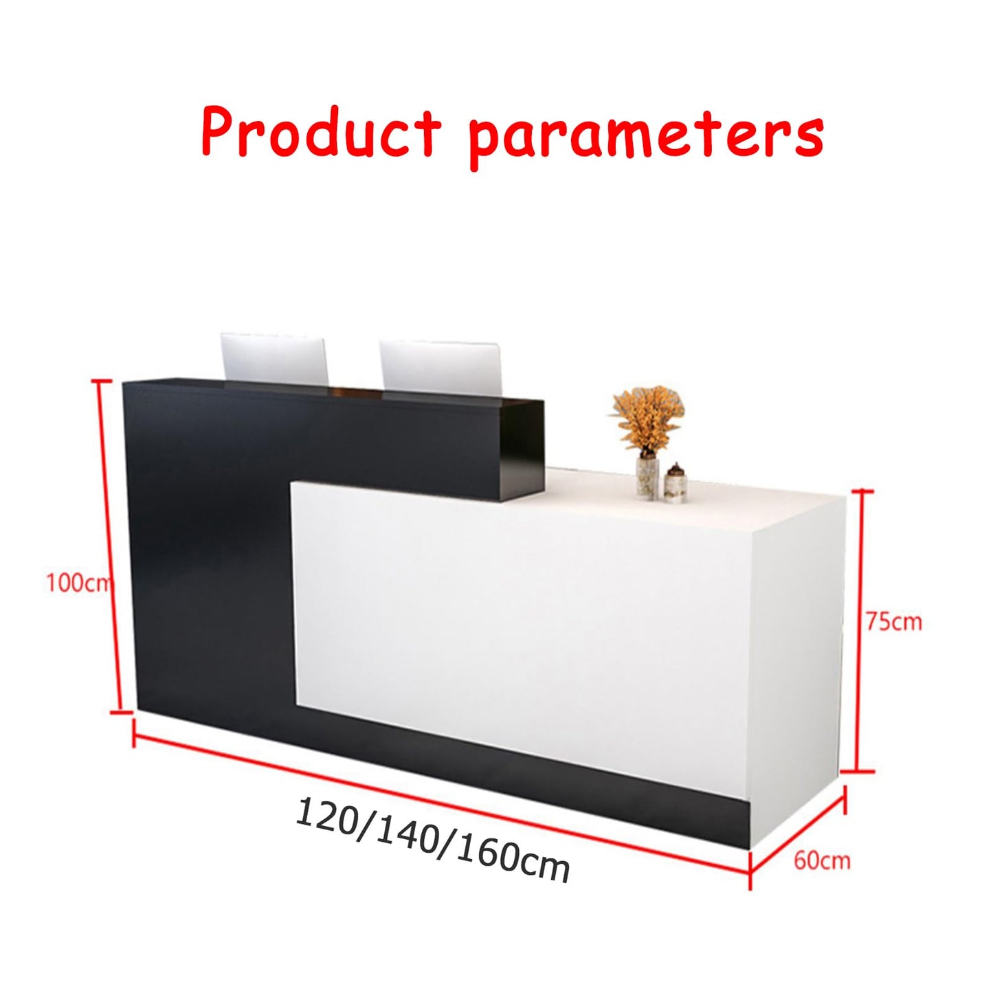XINGYUDS Reception Counter Desk, Front Counter Desk with Lockable Drawer,Retail Counter for Clothing Store,Beauty Salon,Lobby and so on 23.62" Dx47.24 Wx39.37 H D-R