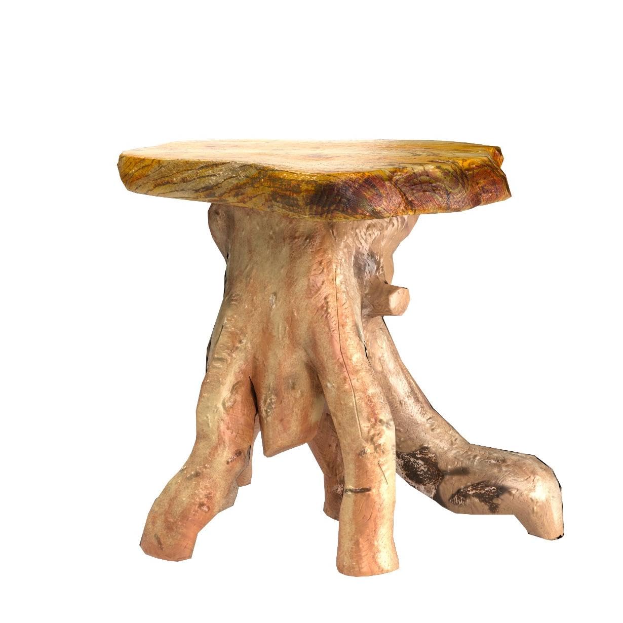 WELLAND Natural Tree Stump Stool, 19'' Tall Side Table, Live Edge End Table, Natural Edge Accent Table, Plant Stand for Living Room, Bedroom