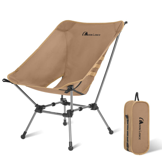 MOON LENCE Portable Camping Chair Plus, Larger & Roomier, Compact and Lightweight Still, Folding Chair for Backpacking & Hiking, 330Lbs Capacity (Desert Rust)