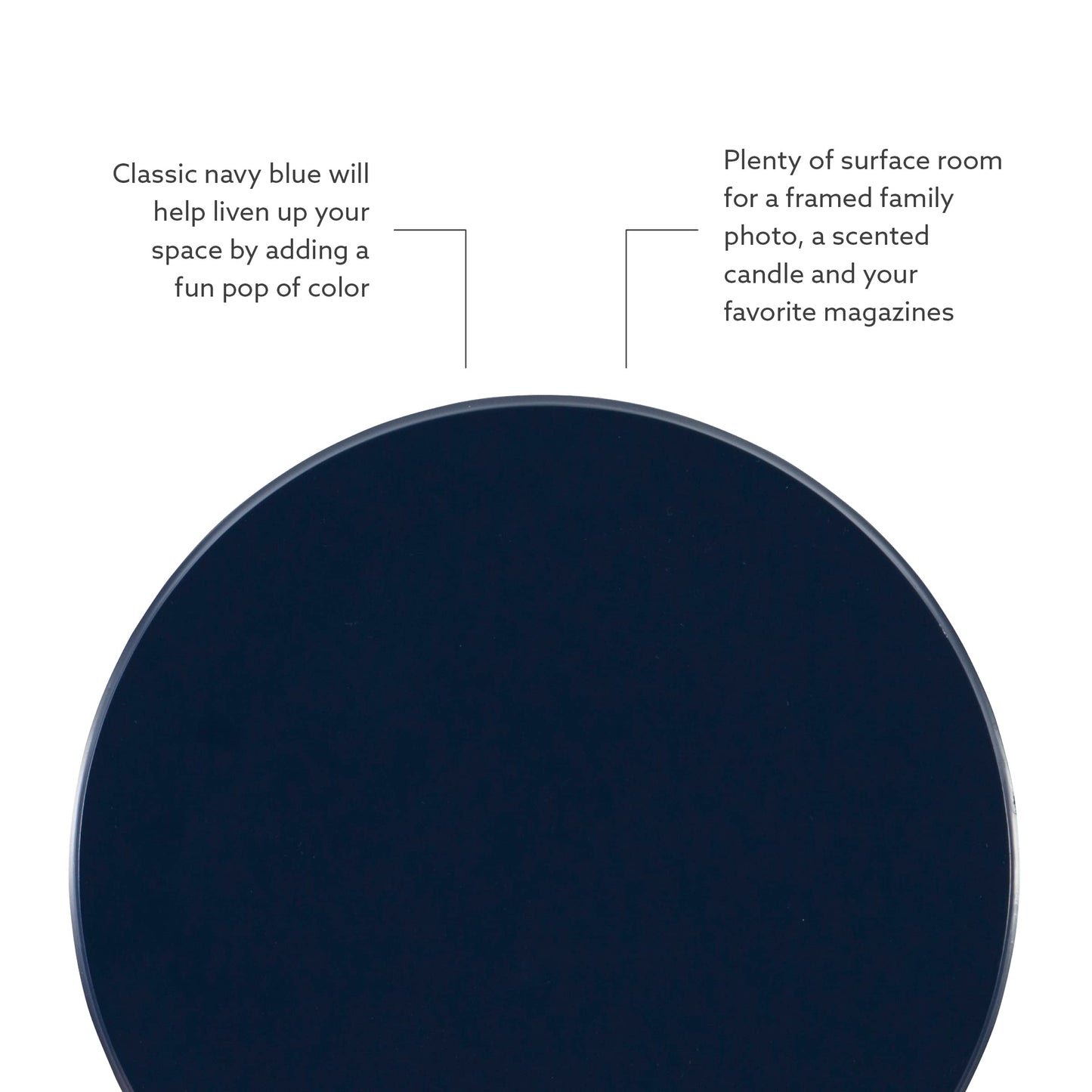 Tarkin Round Navy Blue Turned Spindle Pedestal Side Accent Table by Powell