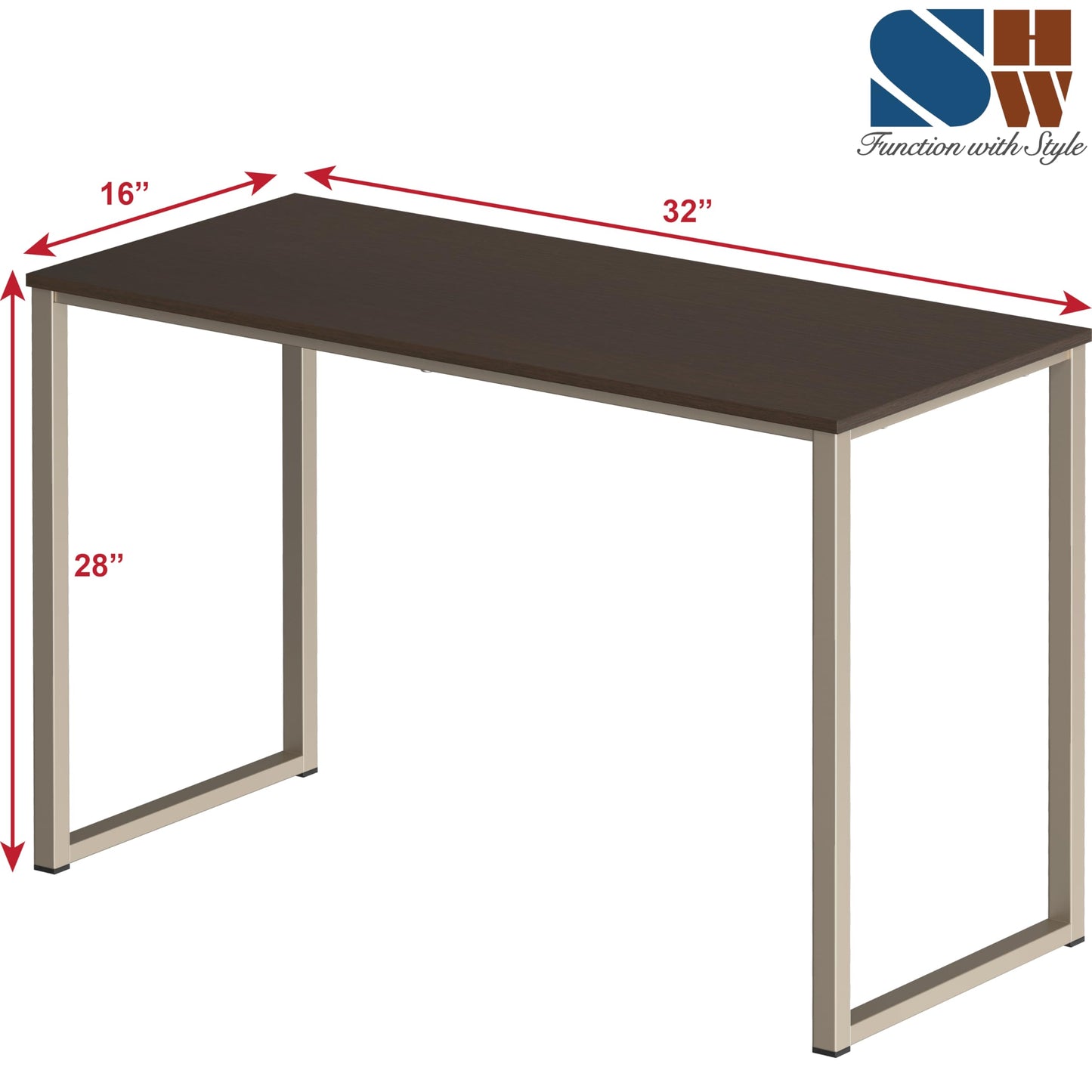 SHW Mission 32-Inch Home Office Computer Desk, Espresso