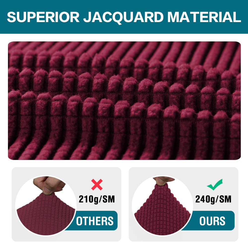 Turquoize Stretch Armrest Covers for Chairs and Sofas Couch Arm Covers for Sofa Spandex Jacquard Armrest Cover Anti-Slip Furniture Protector Armchair Slipcovers for Recliner Set of 2,Burgundy