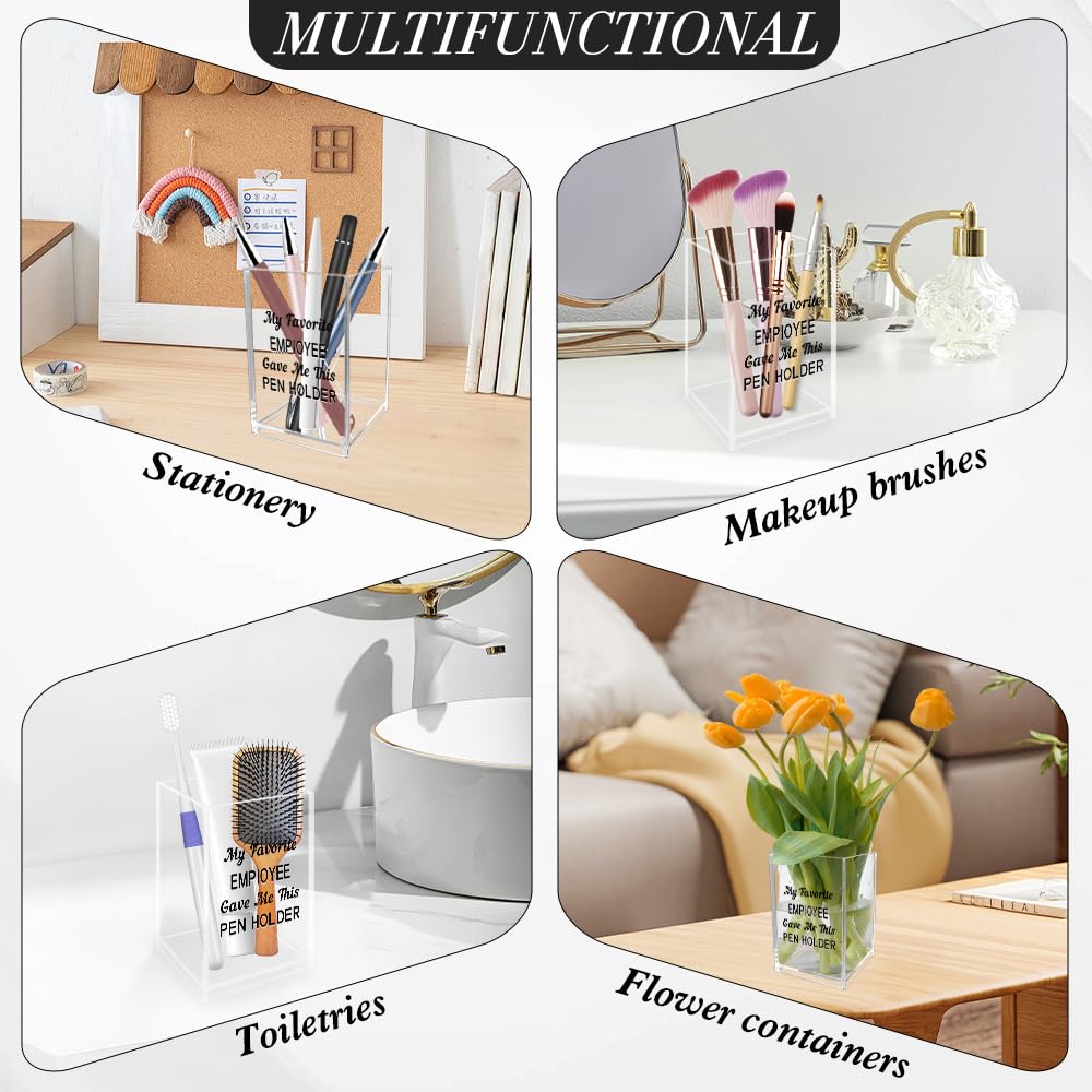 ZuEiiDop Boss Gifts for Women Men Christmas Valentines Day Birthday Appreciation Gift for Boss Lady Leader Supervisor Manager Director Bosses Day Gifts for Her Him Bosses Acrylic Pen Holder Pencil Cup