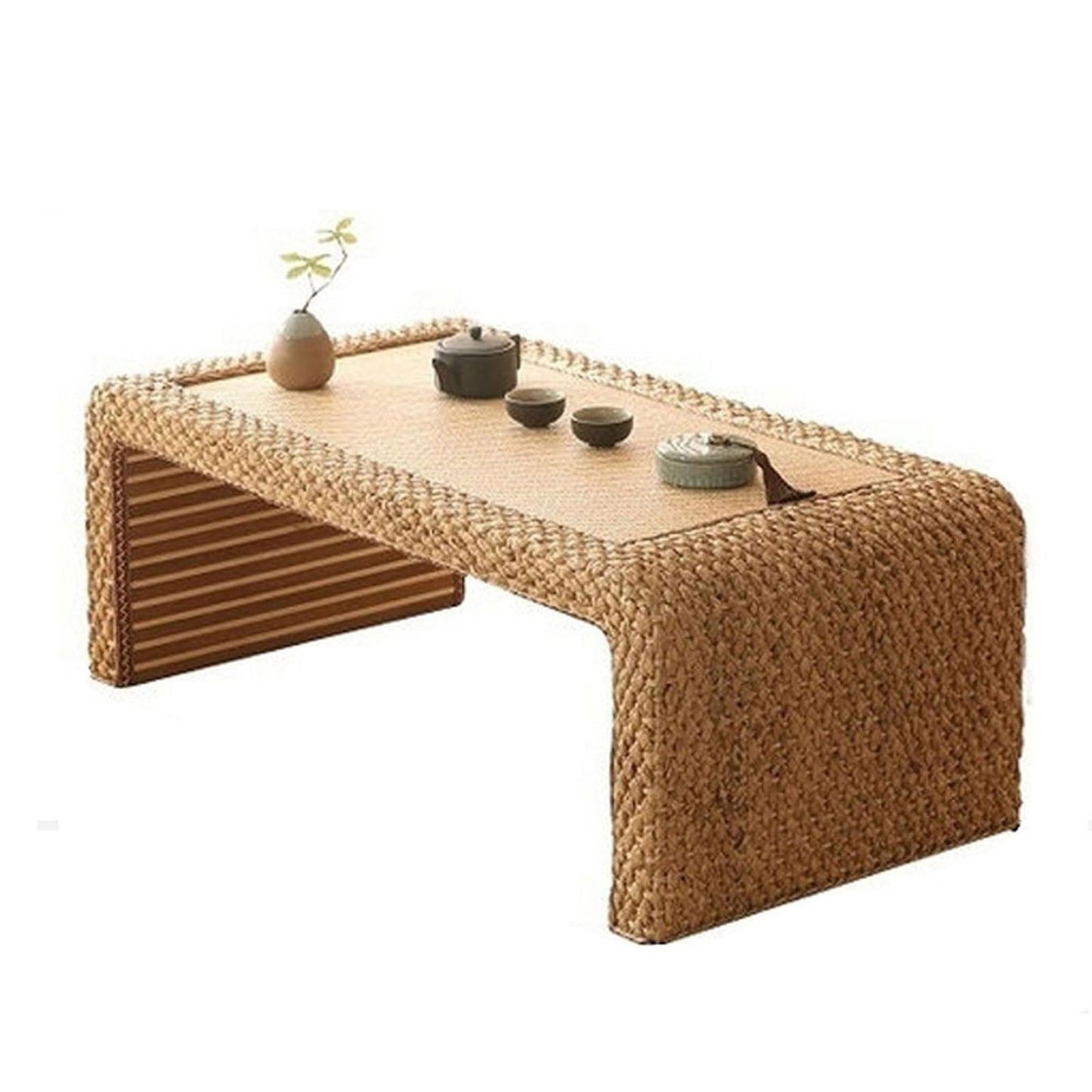GLDGJMZ Japanese Style Rattan Tea Table Coffee Tables Contemporary Small Tea Table Bay Window Table Home Bedroom Low Table 100 * 50 * 38CM