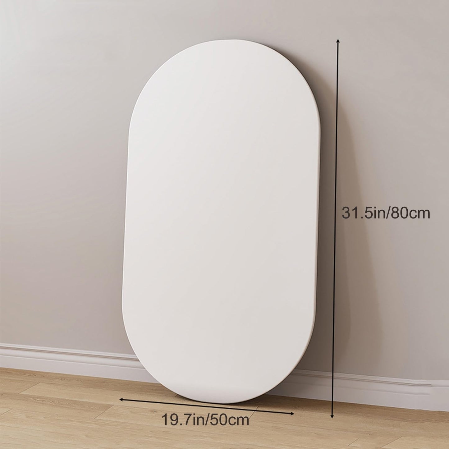 WOHNZA Oval Table Top, White Dining Table Replacement Surface, DIY Portable Desktop Easy to Clean for Restaurant Living Room Balcony (31.5x19.7in/80x50cm)