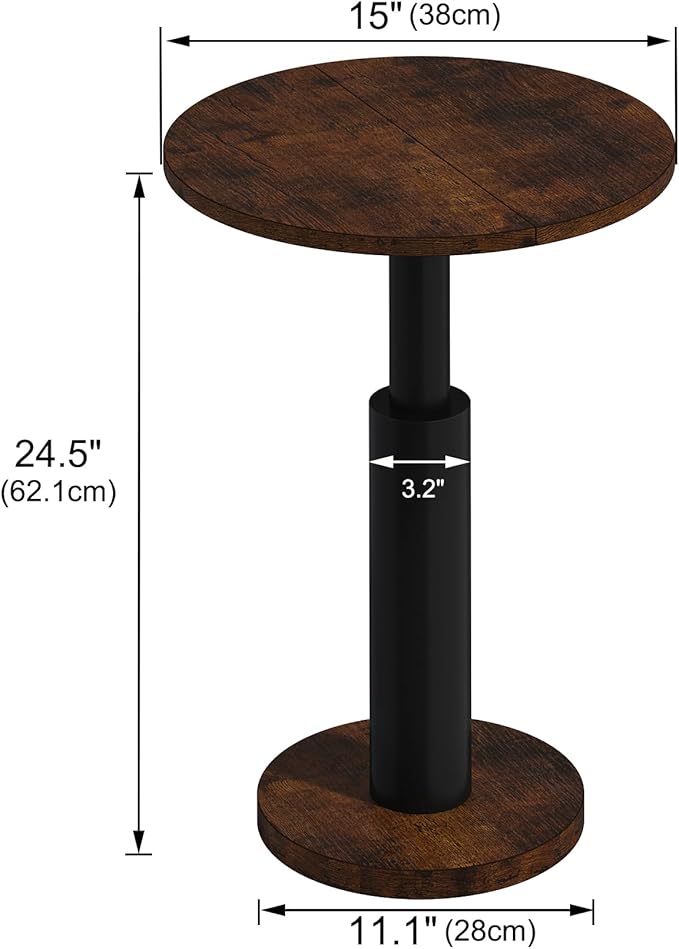 LAATOOREE Round Side Table, Accent Drink Coffee Table, Spacious Top, Thick