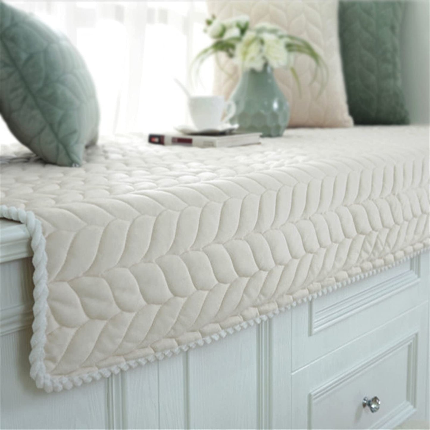 JeogYong Thick Plush Bay Window Mat Non-Slip Crystal Velvet Bay Window Cushion Pad, 70 x 150cm Modern Windowsill Bench Seat Cushion for Indoor Tatami Sofa Decor Home Bedroom Living Room