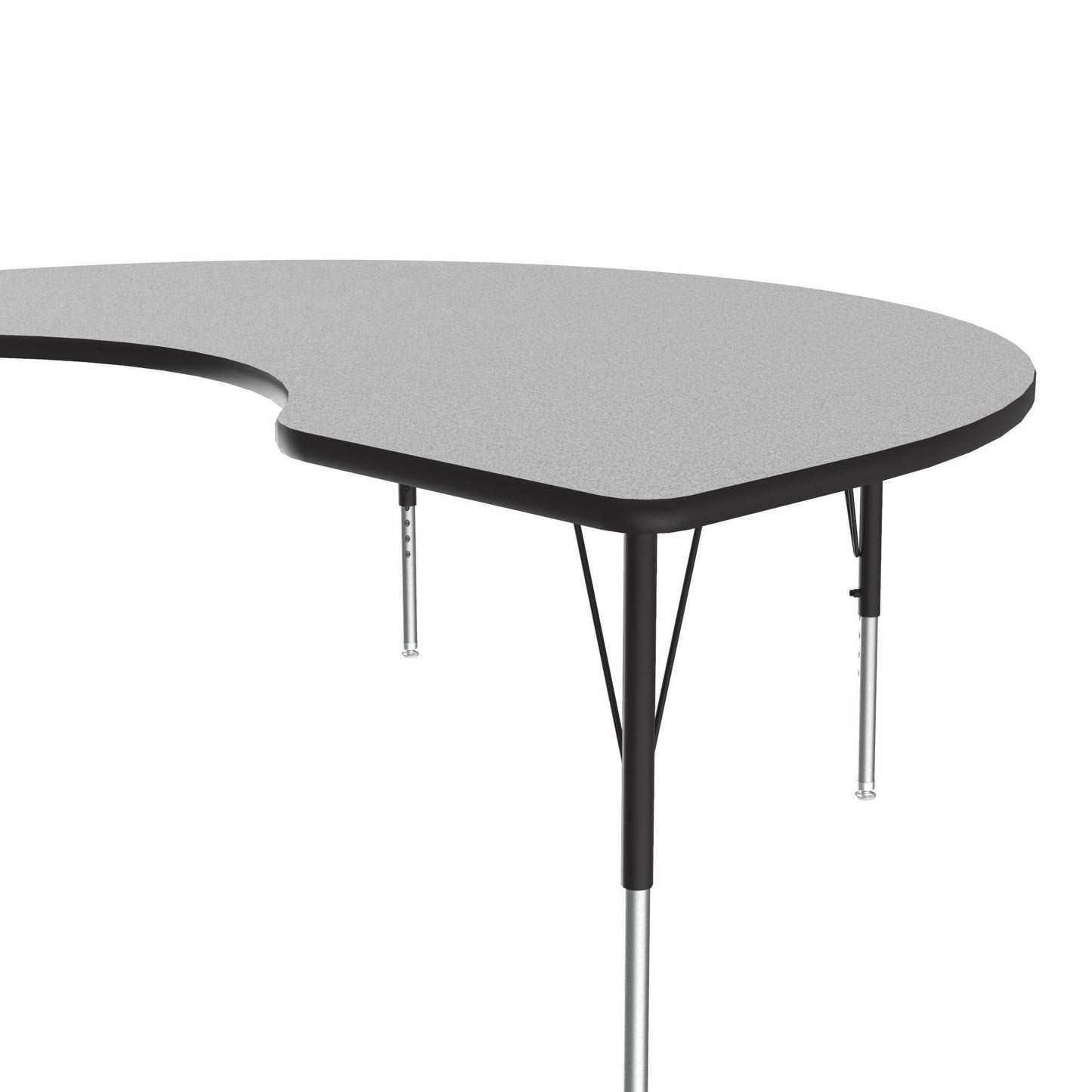 Correll 48"x72" Kidney Shaped Classroom Activity Table, Height Adjustable (19"-29") Gray Granite Durable High Pressure Laminate School Furniture, Made in The USA