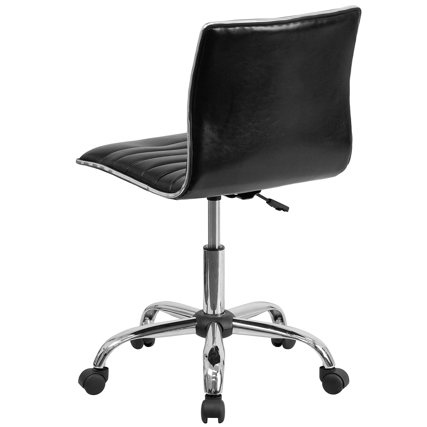 Flash Furniture Alan Low Back Designer Armless Black Ribbed Swivel Task Office Chair