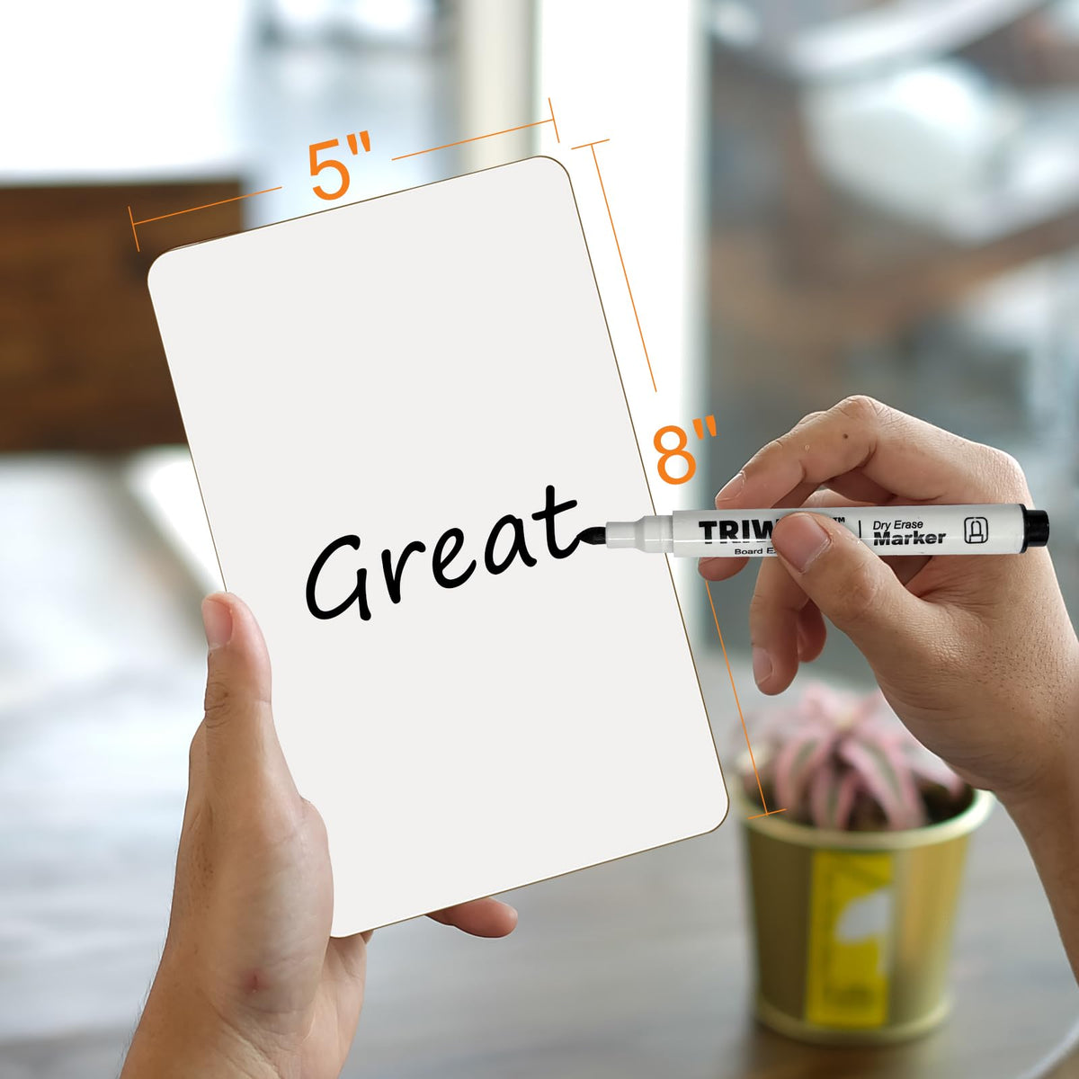 Portable Small White Board 5"x8" for Students, Personal Whiteboard Mini Lightweight Double Sided, Dry Erase Board for Kids Classroom, Individual Lapboards for Teaching with Erasers and Markers (2Pack)