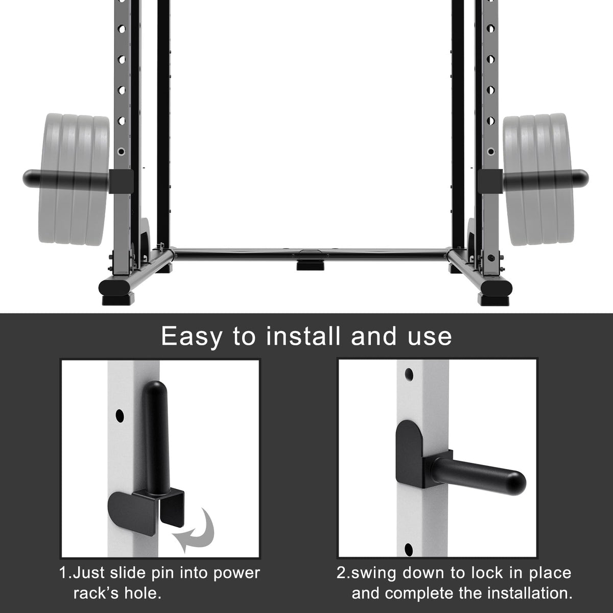 Kipika Strength Training Bundle: Weight Plate Holder & Safety Spotter Arms for Power Cages