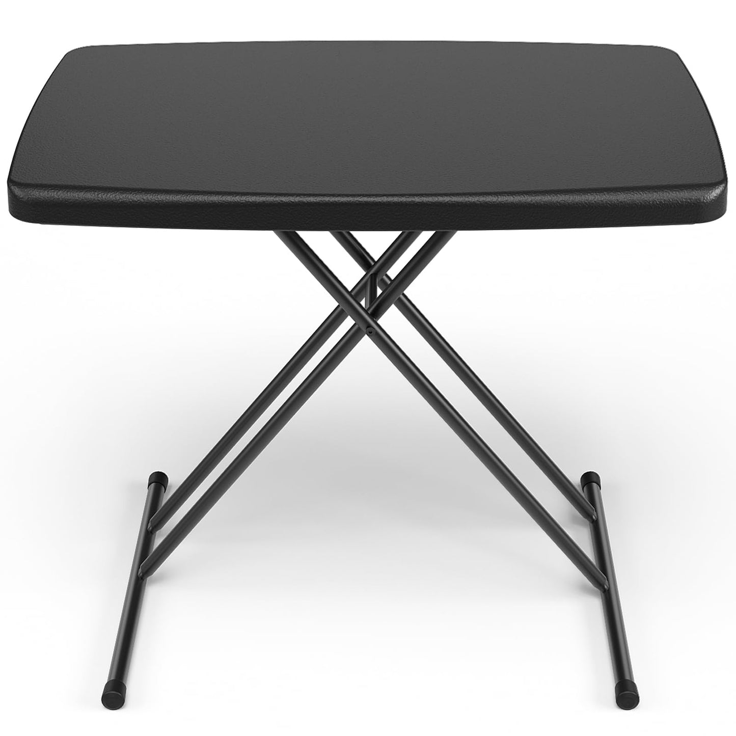 MAKE CHANGES Folding Table 30 Inch - Small Desk Adjustable Height TV Tray for Laptop, Couch, Camping - Heavy Duty Utility Foldable Table for Small Spaces, No Assembly Required, Black Granite
