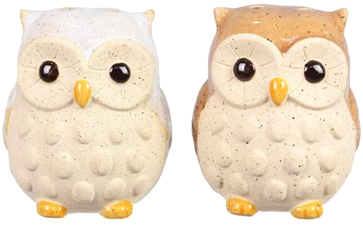 The Bridge Collection Stoneware Owl Salt and Pepper Shakers