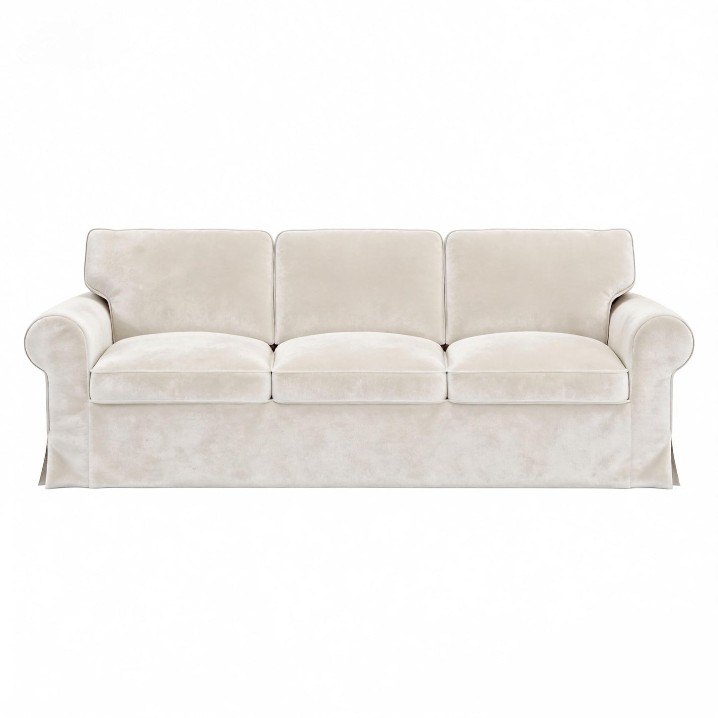Velvet Pet-Friendly Replacement Sofa Cover Compatible for IKEA Ektorp 3 Seat Sofa Slipcovers, Couch Cover Only, 7-Piece Slipcover, Beige, Couch Cover Not Include The Sofa Body