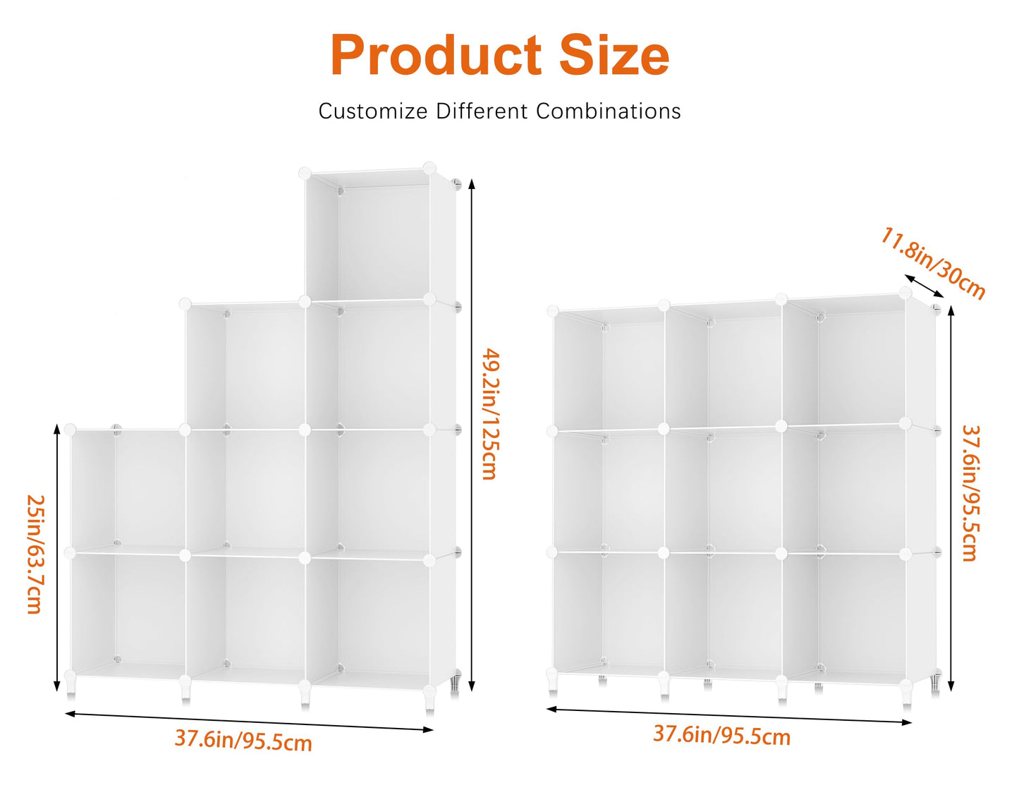 HOMIDEC 9 Cube Storage Organizer, Cubes Shelves for Living Room, Bedroom, White