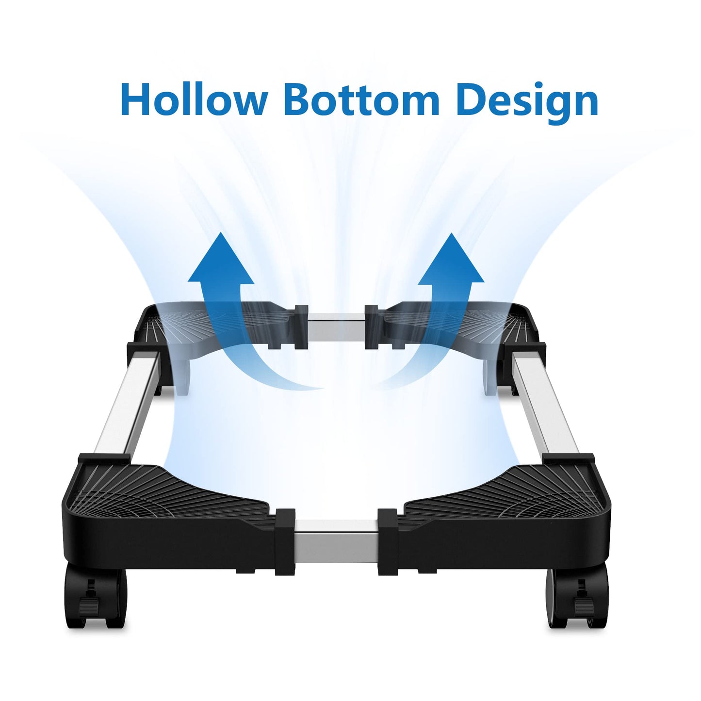 LABOBOLE Computer Tower Stand - Adjustable PC Stand for Most Desktop Towers - Elevate and Organize Your Desktop - Mobile CPU PC Holder Cart Riser Printer