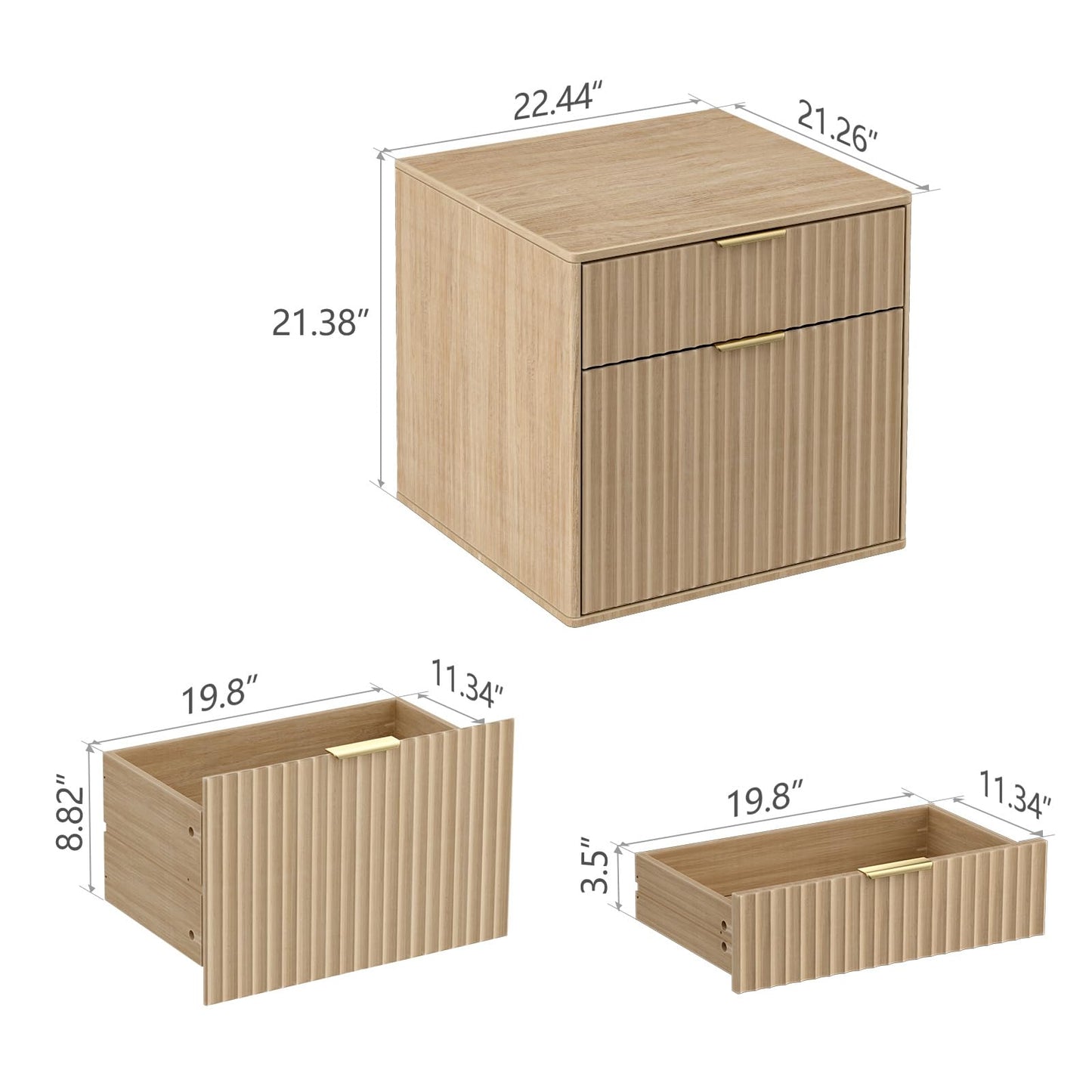 Aruood Mini Fridge Stand with Storage，Small Refrigerator Stand with Wooden，Mini Fridge Table with Drawer for Dorm, Apartment, Office, Bedroom，Hold 300LBS, Light Oak
