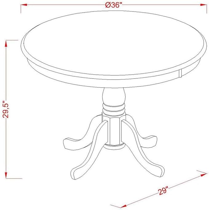 East West Furniture AMT-AWA-TP Antique Kitchen Table