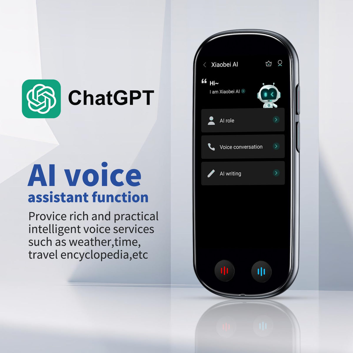 Ai Language Translator Device No WiFi Needed, Upgraded ChatGPT Translator, 150+ Languages Instant Two Way Translator Device, Offline/Recording/Photo/Voice Translatio for Business Learning