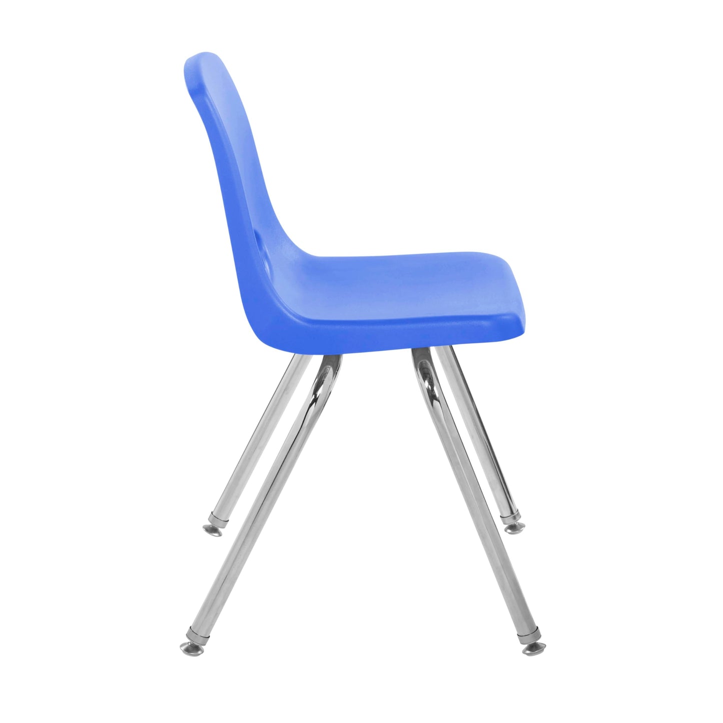 FDP 16" School Stack Chair, Stacking Student Seat with Chromed Steel Legs and Swivel Glides for Classroom, Homeschool or Office - Blue, 11560-BL