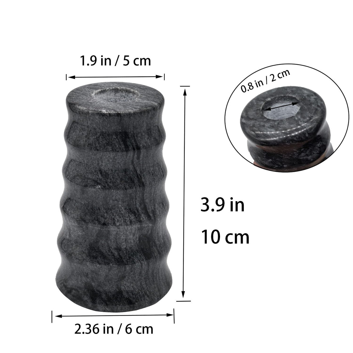 Marble Candlestick Holders, Set of 2 Natural Stone Candle Holder Decorative Candle ，（Marble Black）