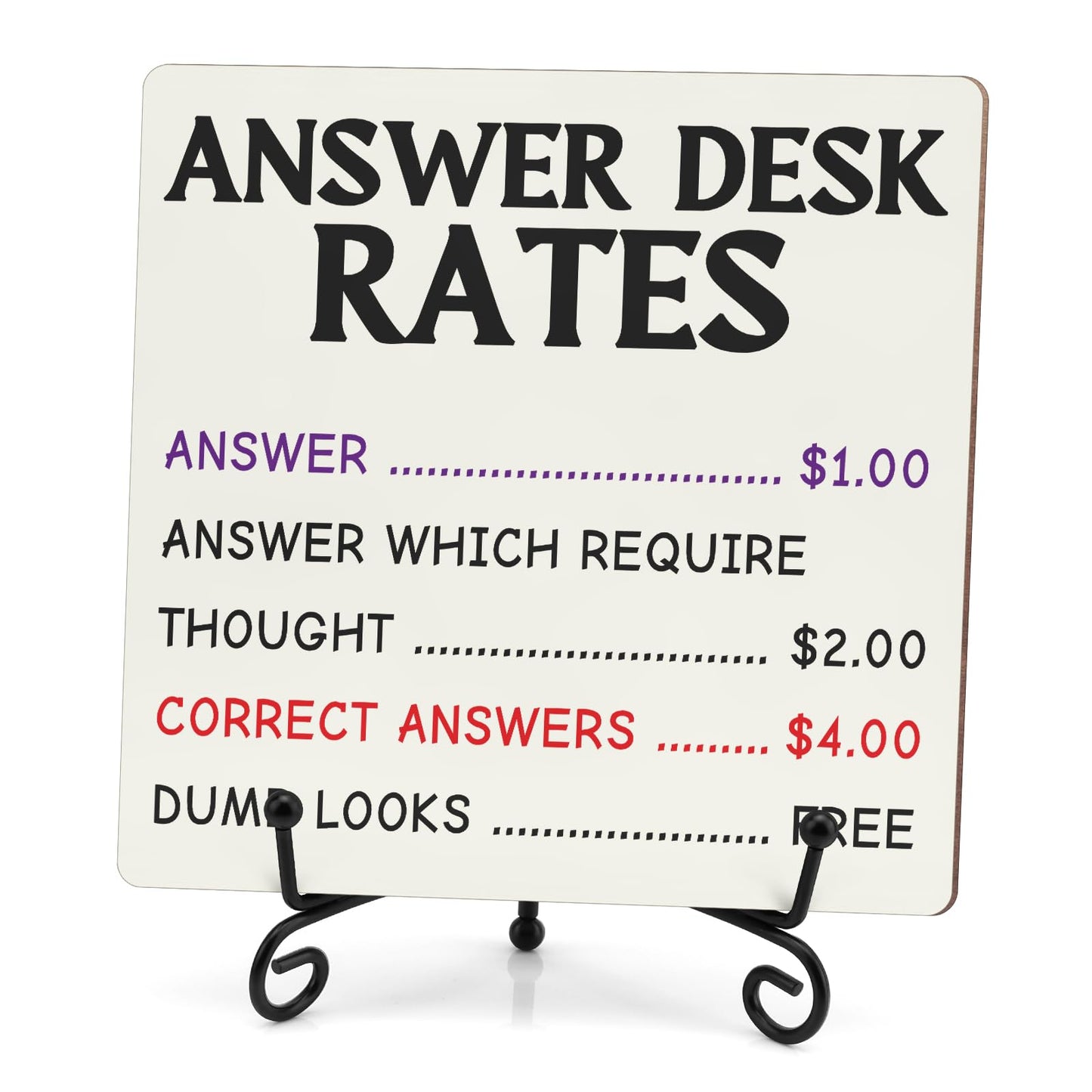Office Decor Desk Sign Funny Office Cubicle Decor Office Gag Gifts for Coworker Teammate Boss Employee Appreciation Rustic Wood Plaque With Stand Gift for Principal Teacher Secretary