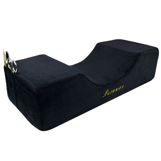 Puransen Eyelash Extension Pillow - Salon Memory Foam Neck Support with Velvet Cover, Portable Lash Technician Pillow for Professional Makeup Artists & Home Use (Black)