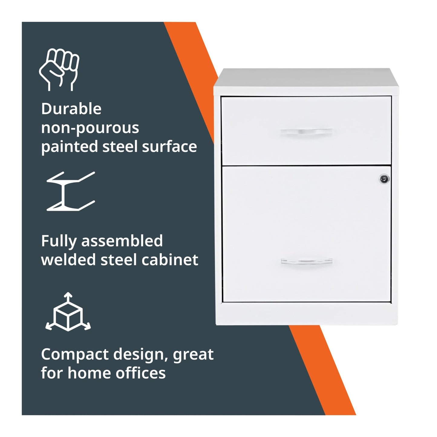 NuSparc 2 Drawer Locking Filing Cabinet | Pre-Assembled Steel Construction | Low-Profile Design is Perfect for Home and Small Office | Letter-Size | Assembled in USA