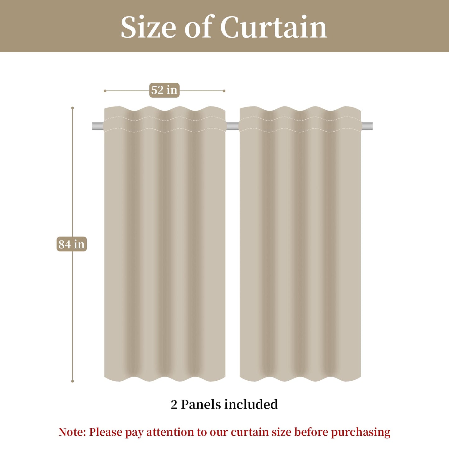 Loom and Mill Luxury Jacquard Curtains for Bedroom, Beige Damask Curtains 2 Panels with Tiebacks, Elegant Window Curtain for Living Room Holiday Banquet Decor(52”Wx 84”L, 2 Panels)