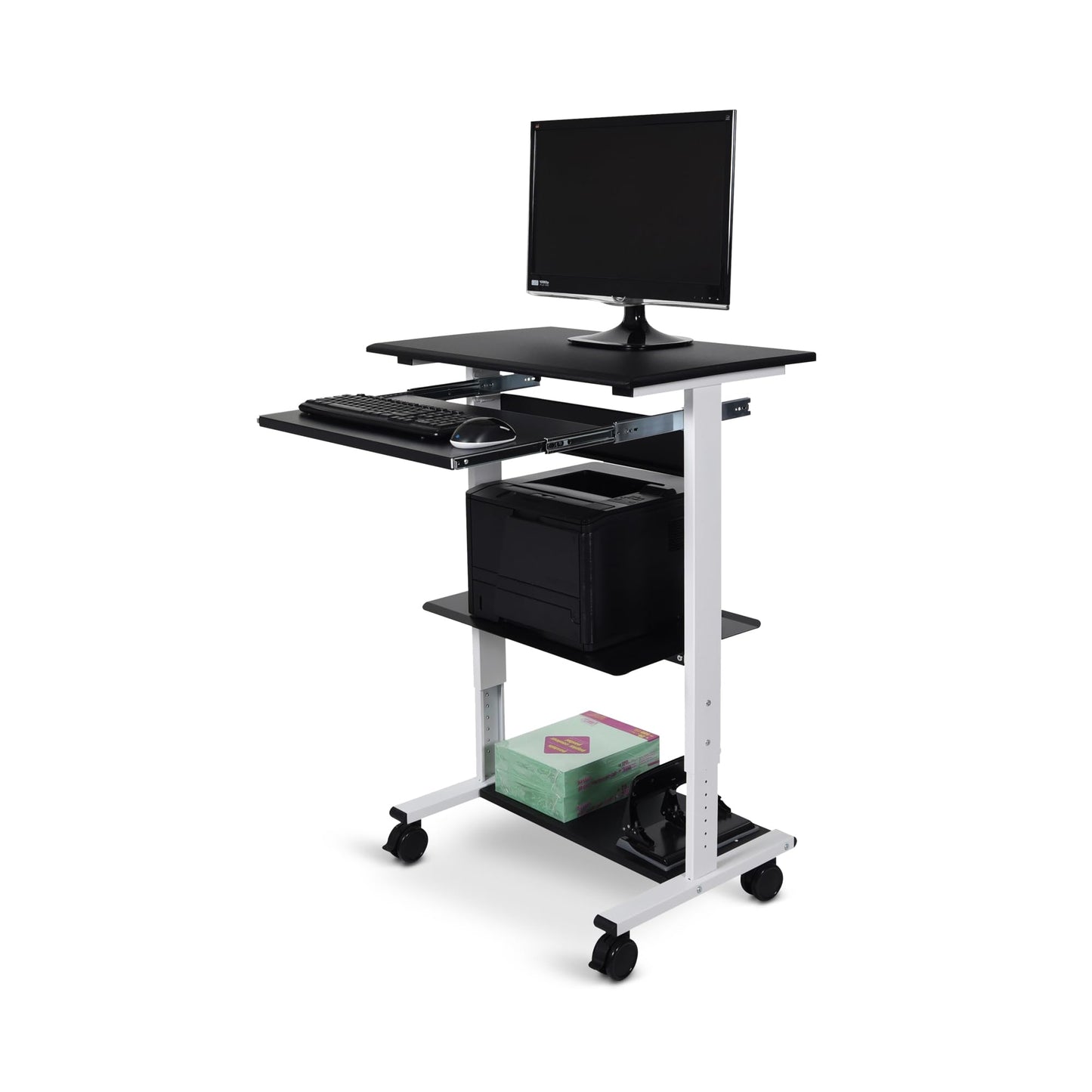LUXOR STAND-WS30 Three-Shelf Adjustable Stand Up Workstation