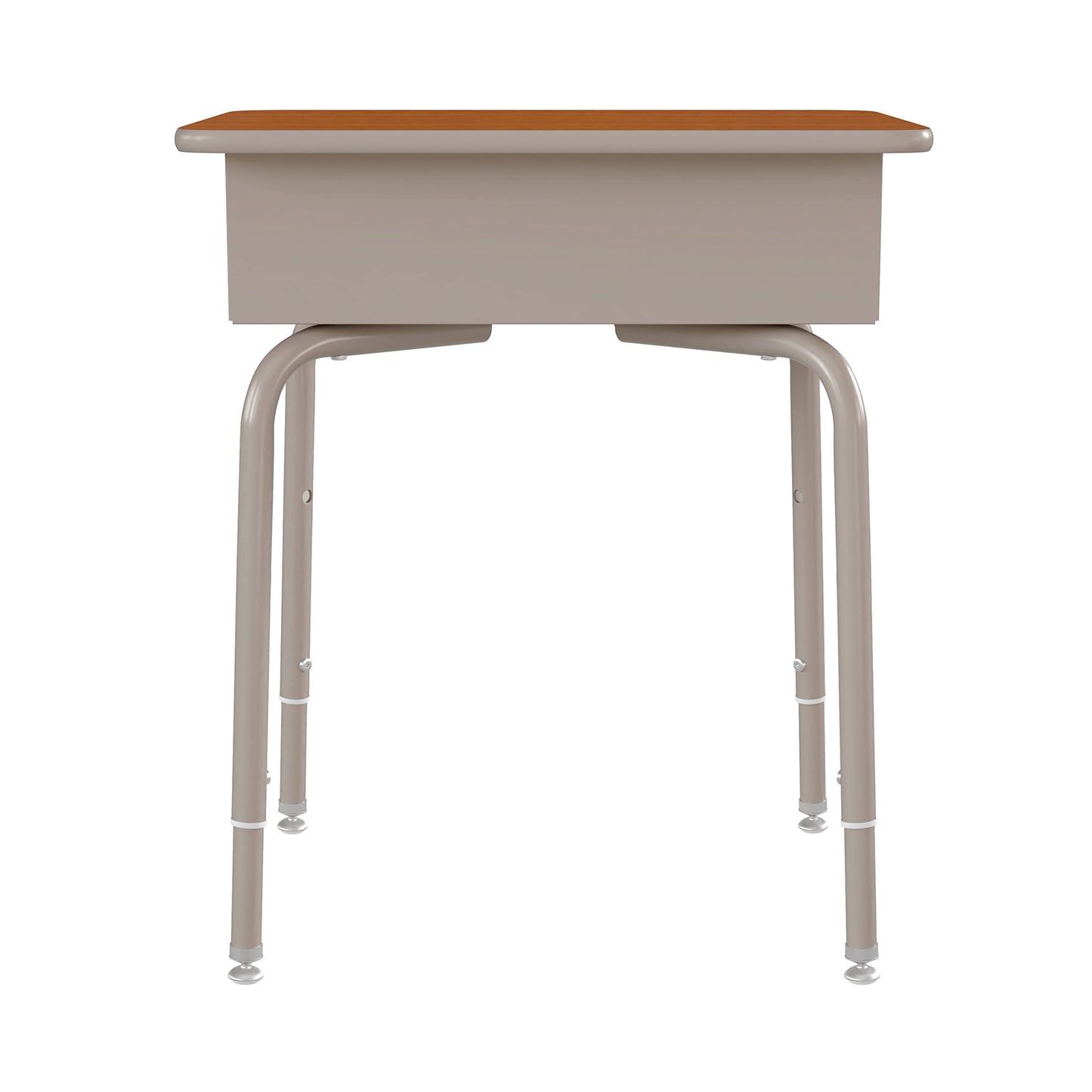 Flash Furniture Billie Student Desk - Walnut Open Front School Desk - Silver Metal Frame - 24"W x 18"D Adjustable Height, Durable for School or Remote Learning