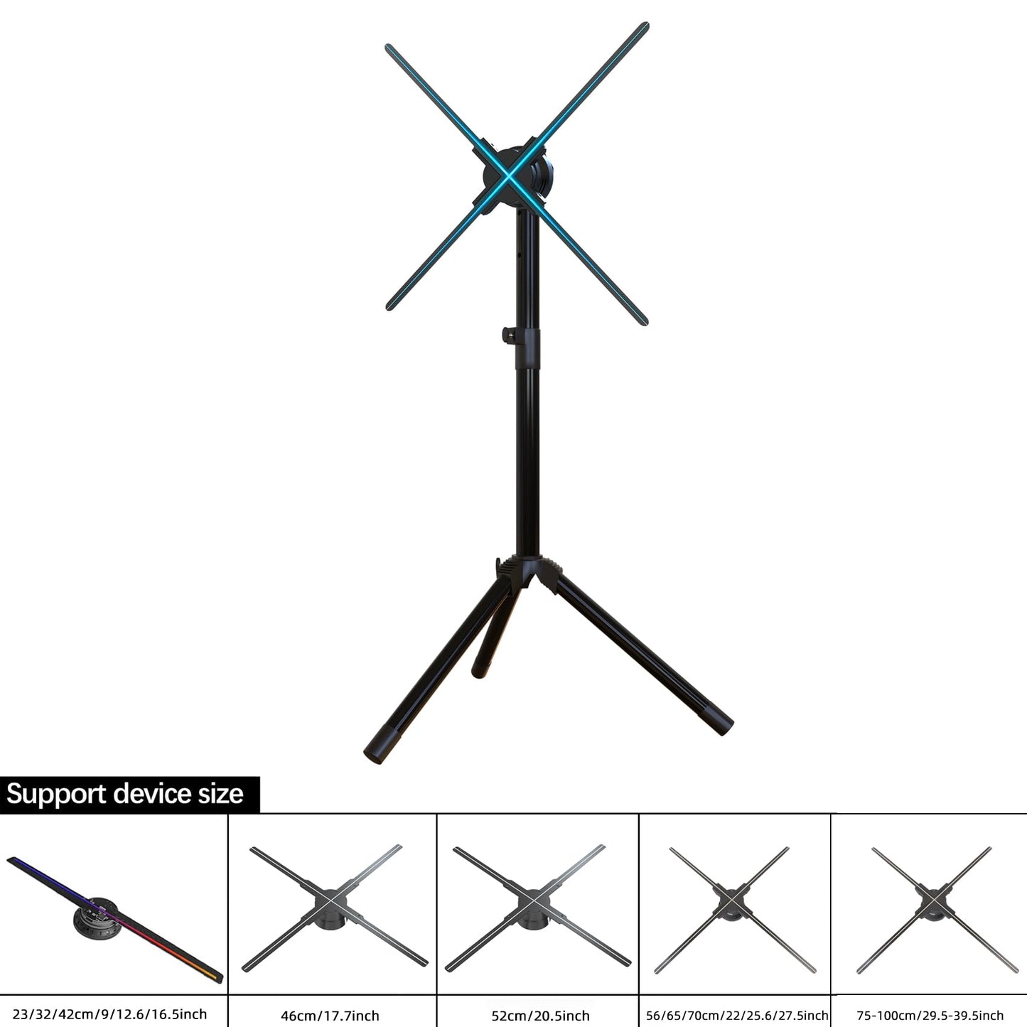 3Dhologramfan Stand with Multi-Function Base，3D holographic fan Tripod Stand, holographic Fan Foldable Stand,Fits 15.5-39.4 inch Holographic Projector(3D holographic fan not included)