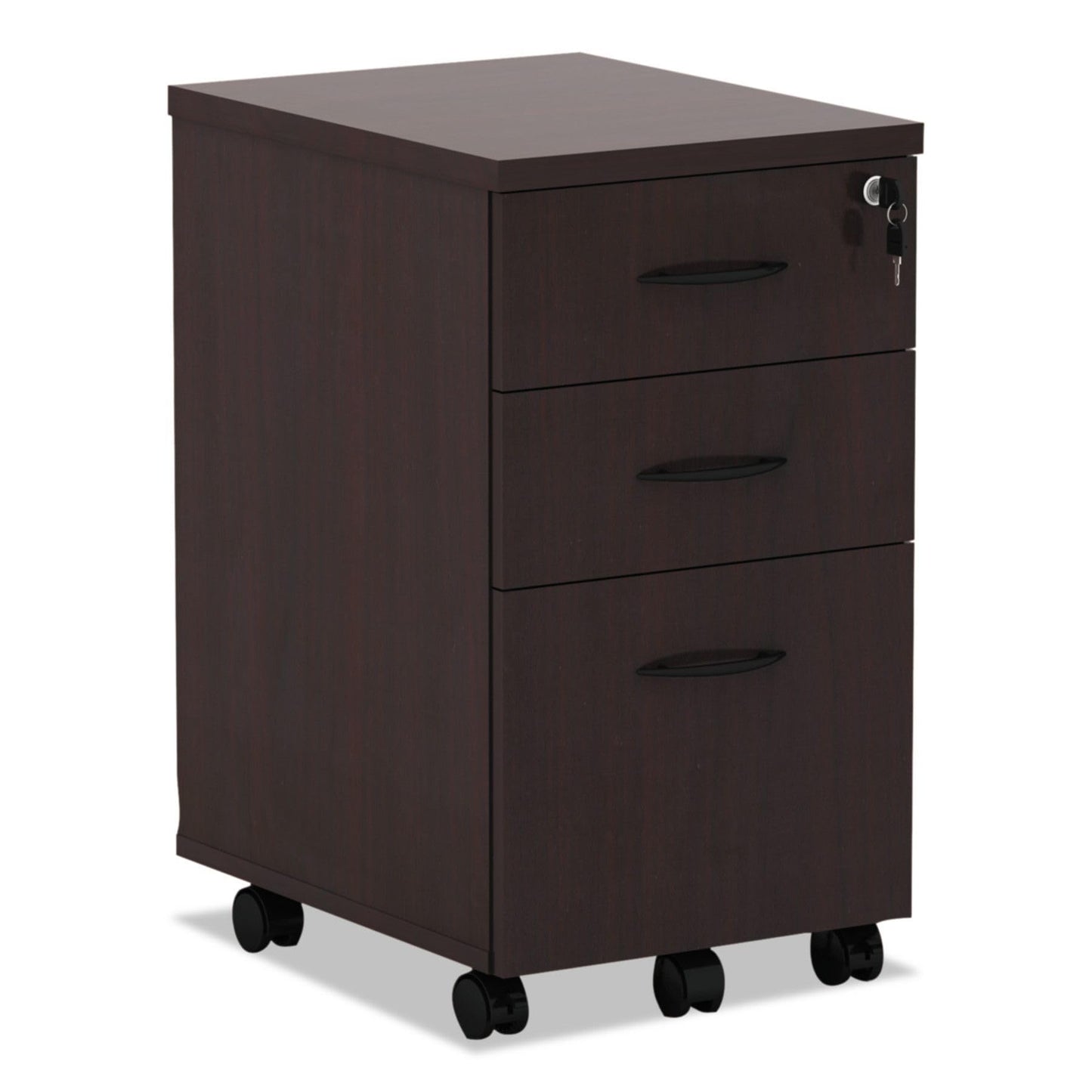 Alera ALE Valencia Mobile B/B/F Pedestal File, 15 7/8w x 20 1/2d x 28 3/8h, Mahogany