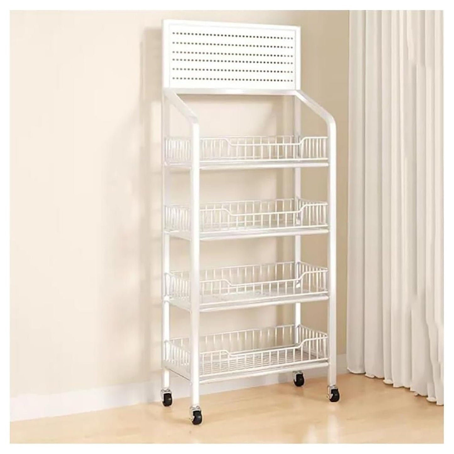 Retail Snack Rack Display Stand,Floor Standing Wholesale Supermarket Fruit Vegetable Display Shelf Stand,for Supermarket, Kitchen Convenience Store/School/Cashier Des