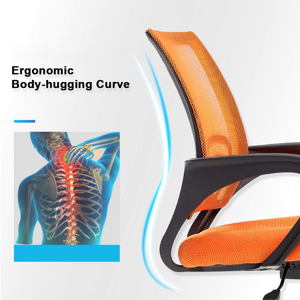 Office Chair Desk Chair Mesh Computer Chair Back Support Modern Executive Adjustable Chair Task Rolling Swivel Chair for Women,Men(2 Pack) (Orange)