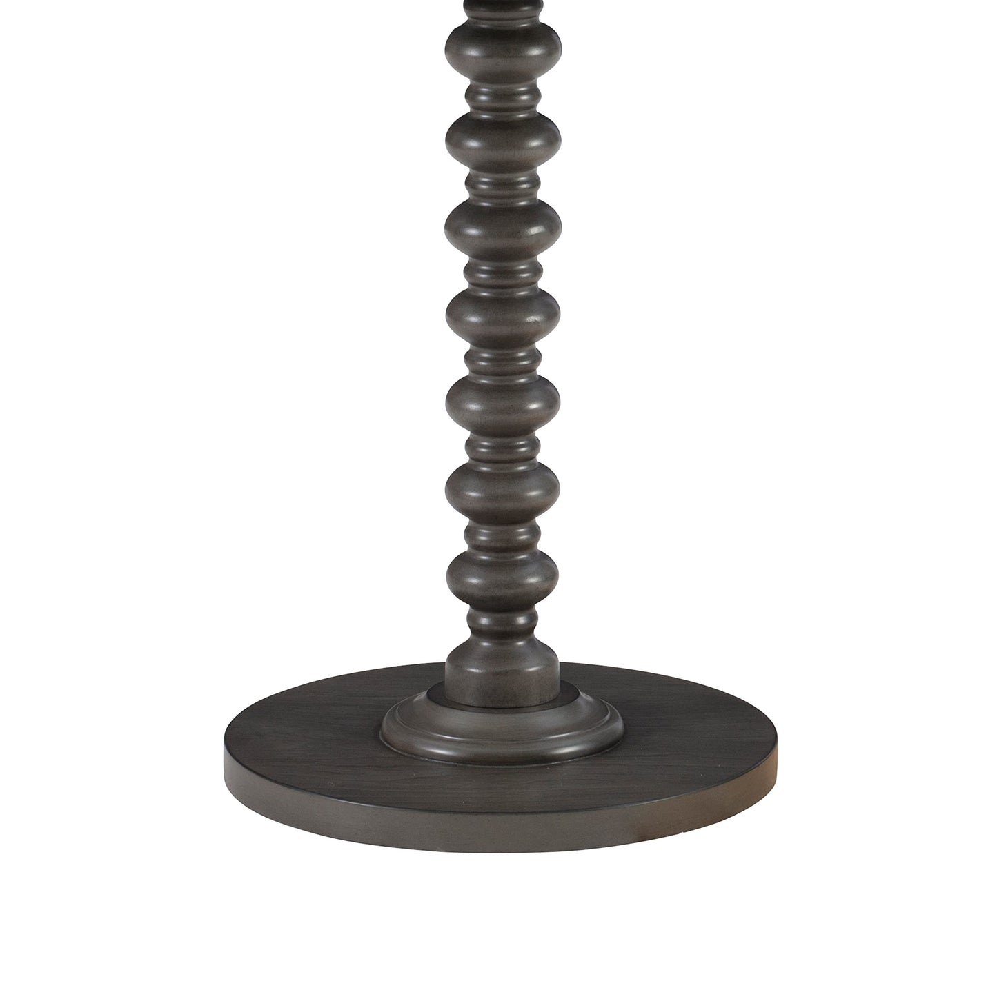 Powell Tarkin Round Dark Grey Turned Spindle Pedestal Side Accent Table