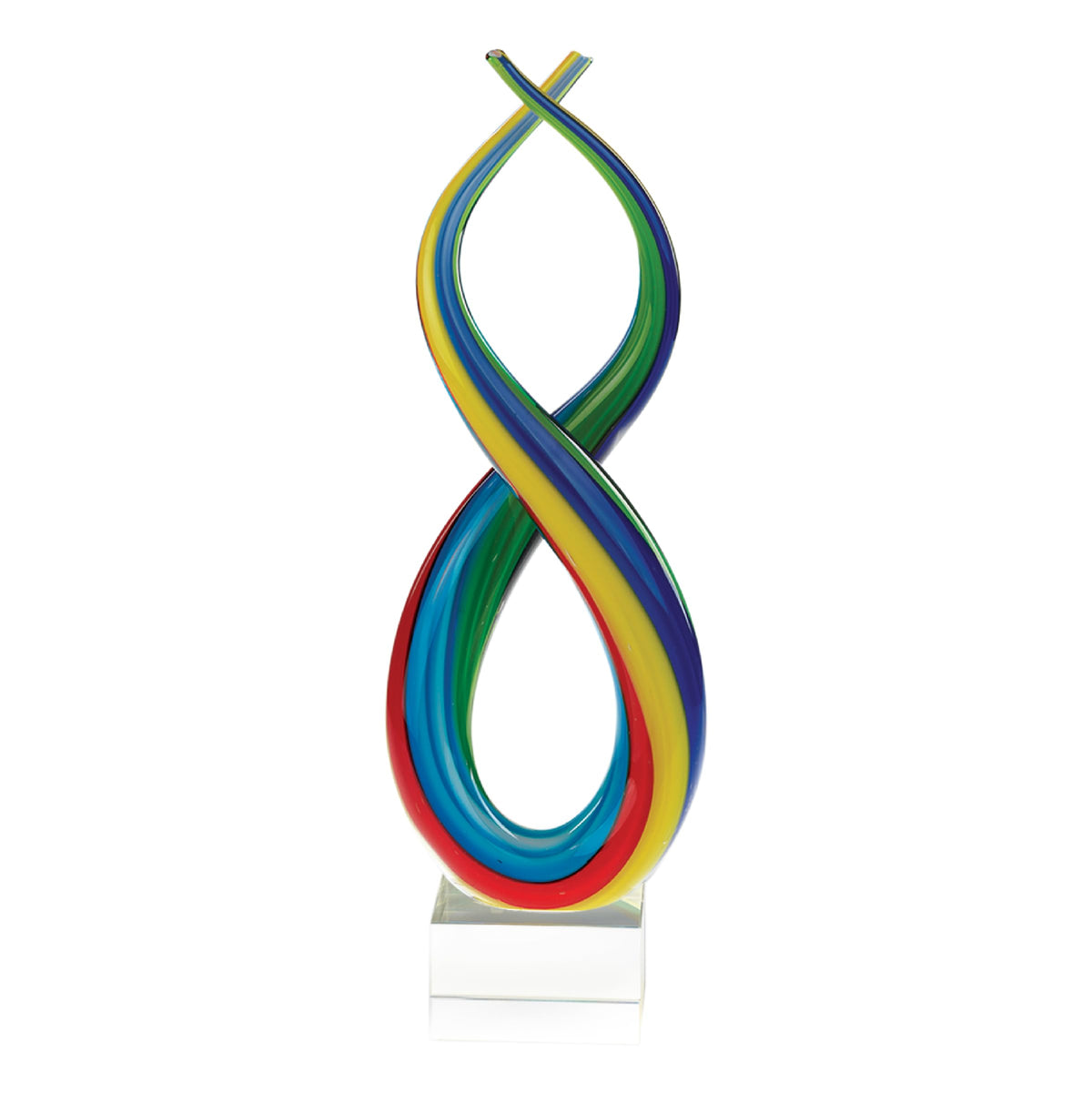 Badash Rainbow Murano-Style Art Glass Sculpture Centerpiece, 14 Inch
