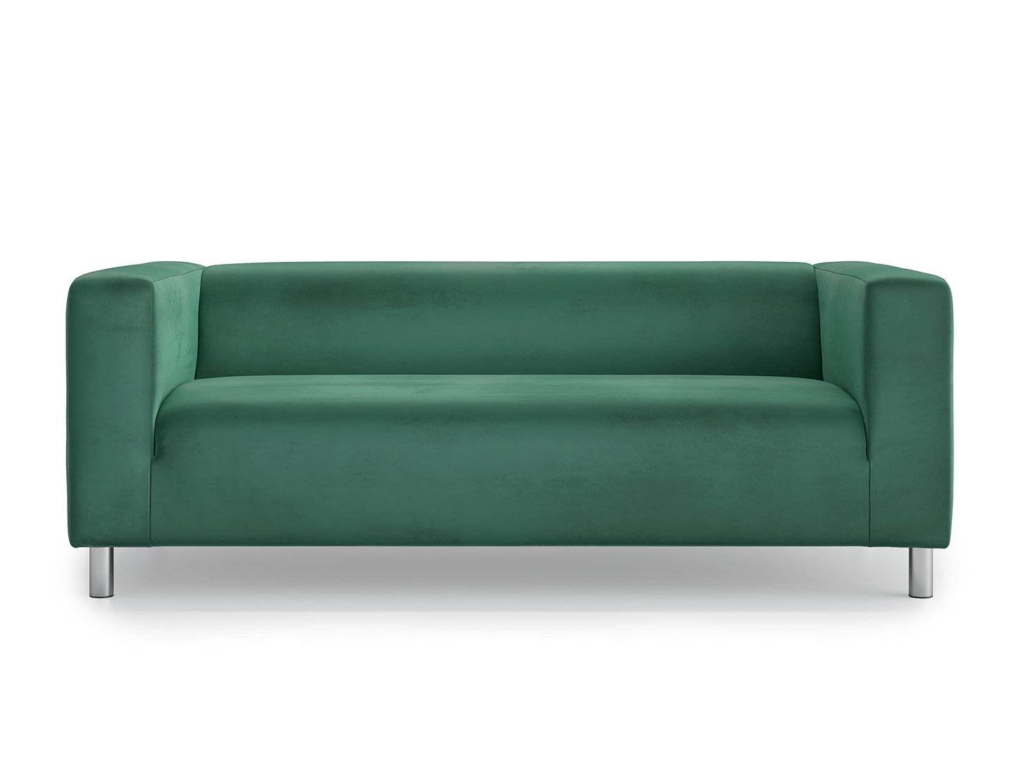 MASTERS OF COVERS Snug Fit Classic Velvet Klippan Loveseat Slipcover for The IKEA 2 Seater Klippan Loveseat Sofa Cover Replacement (Green, Velvet)
