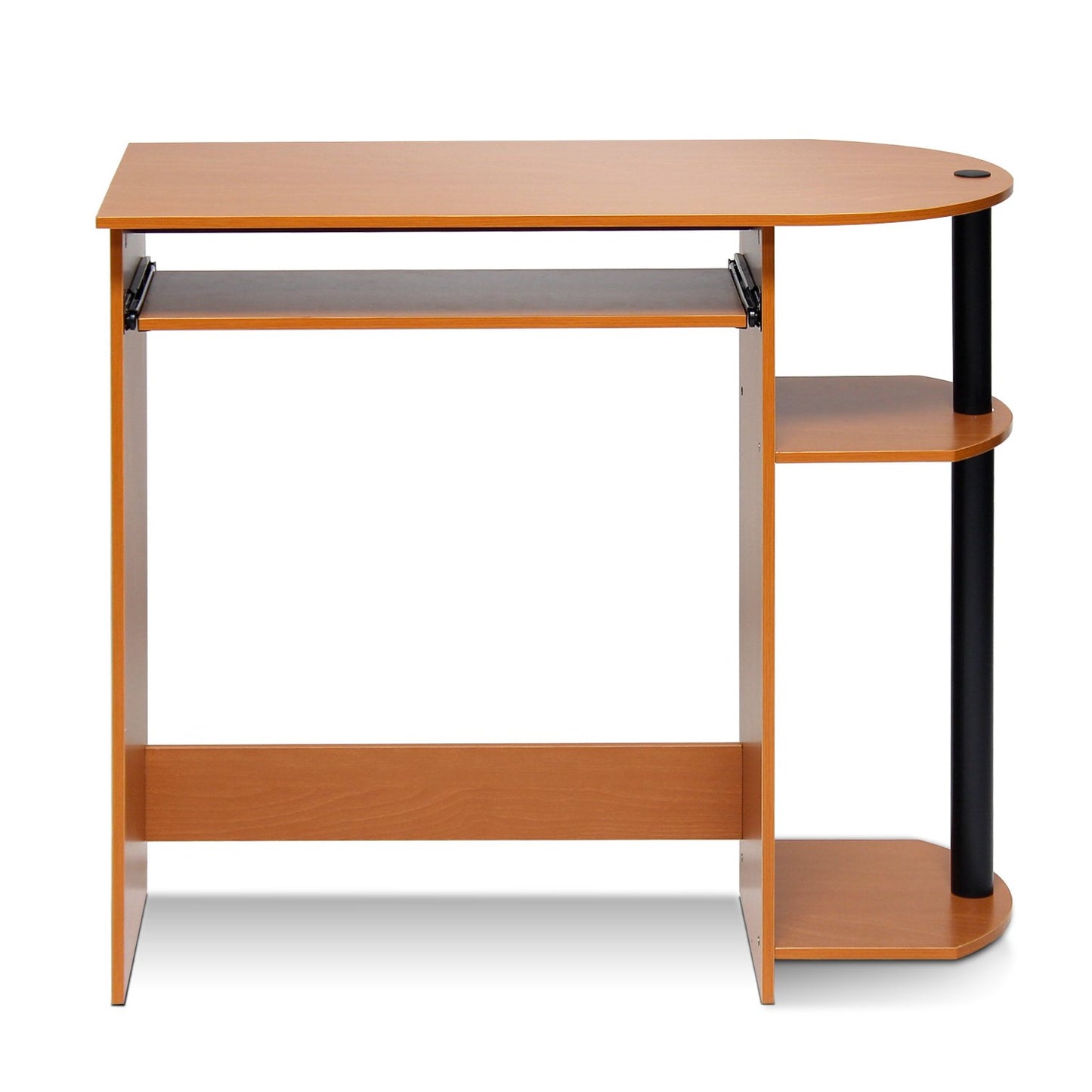 Furinno Simplistic Desk, 31.5" Wide Gaming Desk with Keyboard Tray, Computer Desk with Rounded Edges, Office Desk, for Home Office, Bedroom, Light Cherry Oak