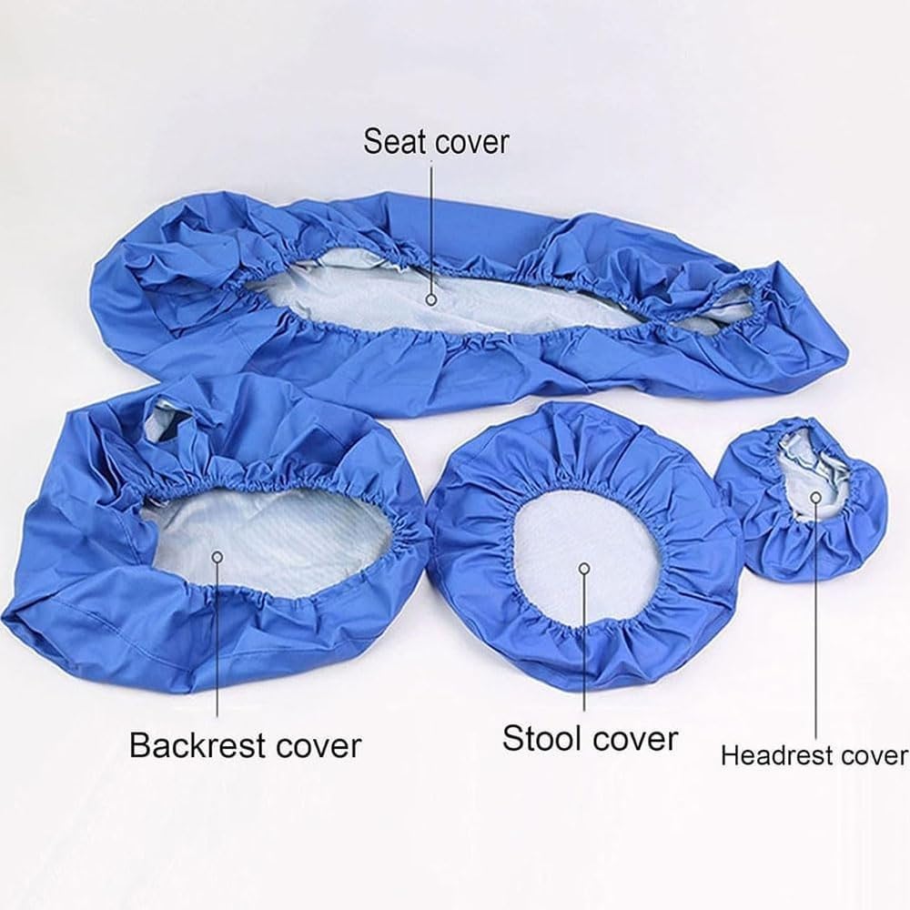 buyzg 5Pcs Dental Chair Covers Set - Waterproof & Non-Slip PU Leather Elastic Full Covers with Foot, Seat, Headrest & Backrest Protectors for Dental Clinic Chairs(Purple)