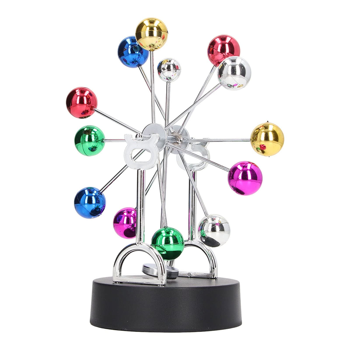Fnskatzici Electronic Perpetual Motion Machine - Kinetic Art Ferris Wheel Desk - Physics Science Gadget for Office Decor & Stress Relief for Men, Adults(USB/Battery Powered)