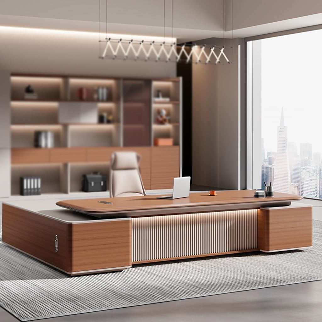 ULTRAWAVE Computer Desk Home Office Desk Executive Desk, Manager's Desk, Minimalist CEO Office Desk Furniture