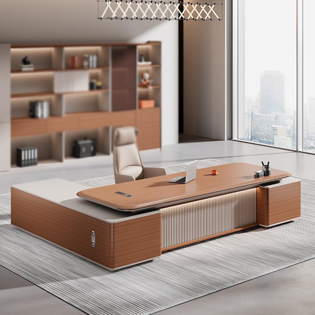 ULTRAWAVE Computer Desk Home Office Desk Executive Desk, Manager's Desk, Minimalist CEO Office Desk Furniture