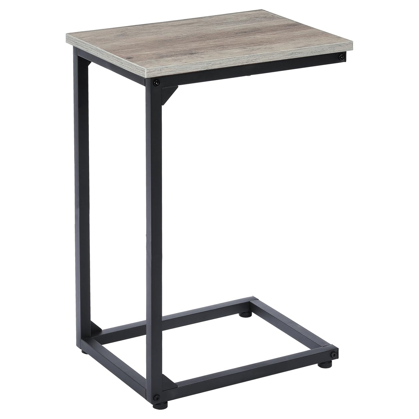 AMHANCIBLE C Shaped End Table, Slide Under Couch Table for Sofa, TV Tray Snack Table, Small Side Table for Small Space, Living Room, Grey HET02CGY-1