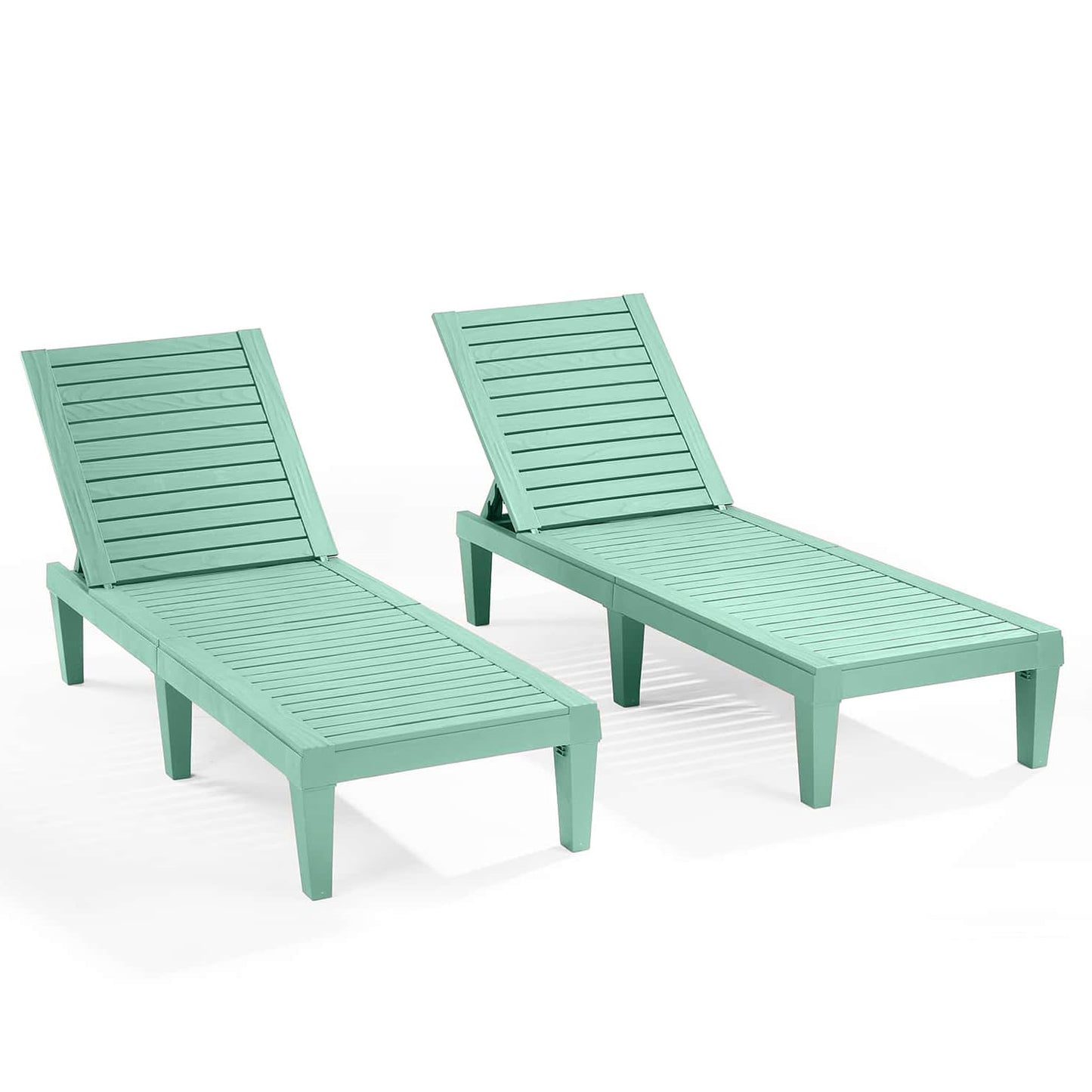 Nestl Sun Tanning Chair - Sage Green Chaise Lounge Chair Outdoor, Lightweight Pool Lounge Chairs Set of 2, Adjustable 5-Position Reclining Lawn Chair, Waterproof Beach Outdoor Lounge Chairs
