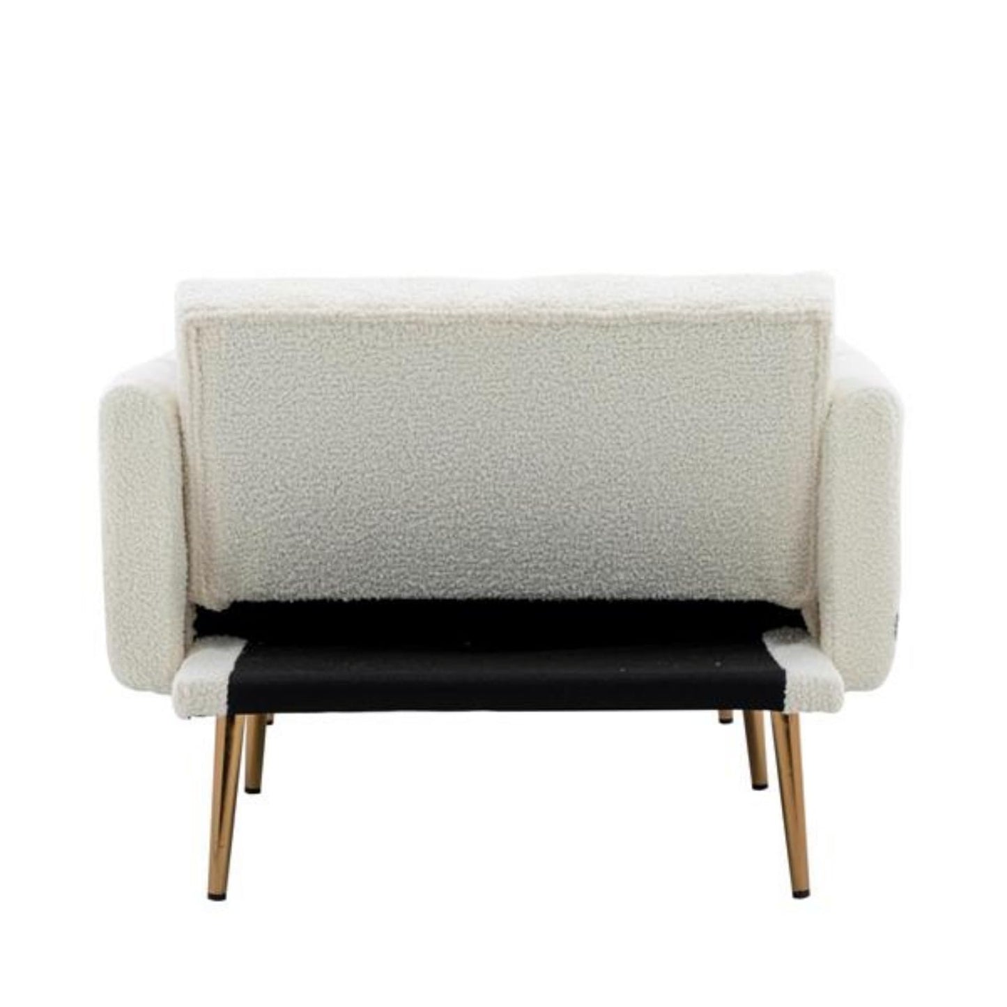 RENPINYOUX Stylish and Elegant Recliner, Armchair, Sofa Chair, Sofa Bed, Curved Edges, Thick Foam, Multi-Purpose, Suitable for Living Room, Bedroom, White