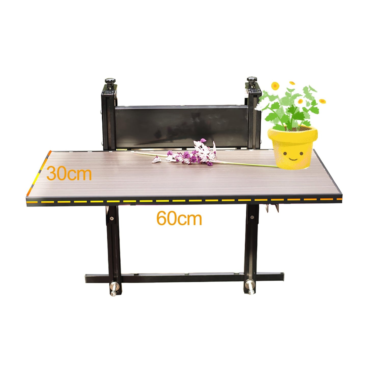 Foldable Outdoor Bar Table - All Aluminum Alloy Hanging Table for Railing, Adjustable Multi-Functional Side Table for Patio, Deck, Balcony, Veranda, Rooftop & Porch
