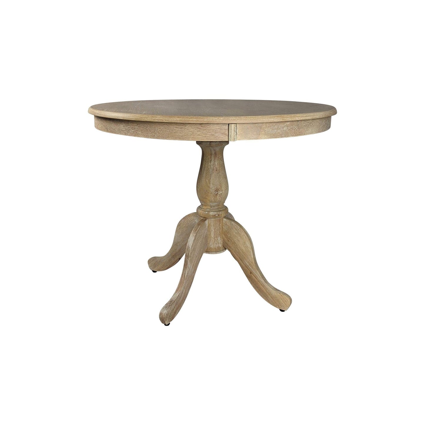 Carolina Chair & Table Fairview Round Dining Table – Classic American Style Furniture, Seats 2-4 Person Wooden Top Pedestal Base Table for Kitchen or Dining Room (Natural Driftwood, 36")