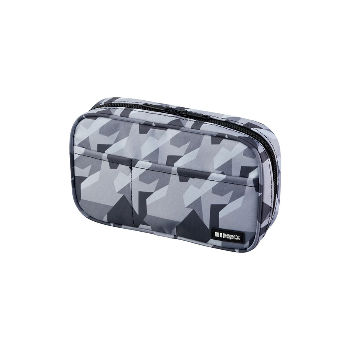 LIHIT LAB Large Capacity Zipper Pencil Case For School Office College, Big Capacity 4 Compartments Pencil Bag Holder Adults Teen Boys Girls, Travel Cosmetics Storage, Ice Gray Camo (A7551-135)